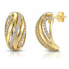 Peora CZ Accent Gold Twist Stud Earrings