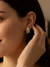 Peora CZ Accent Gold Twist Stud Earrings
