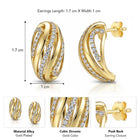 Peora CZ Accent Gold Twist Stud Earrings