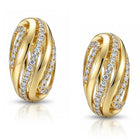 Peora CZ Accent Gold Twist Stud Earrings