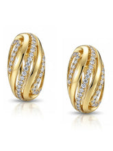 Peora CZ Accent Gold Twist Stud Earrings