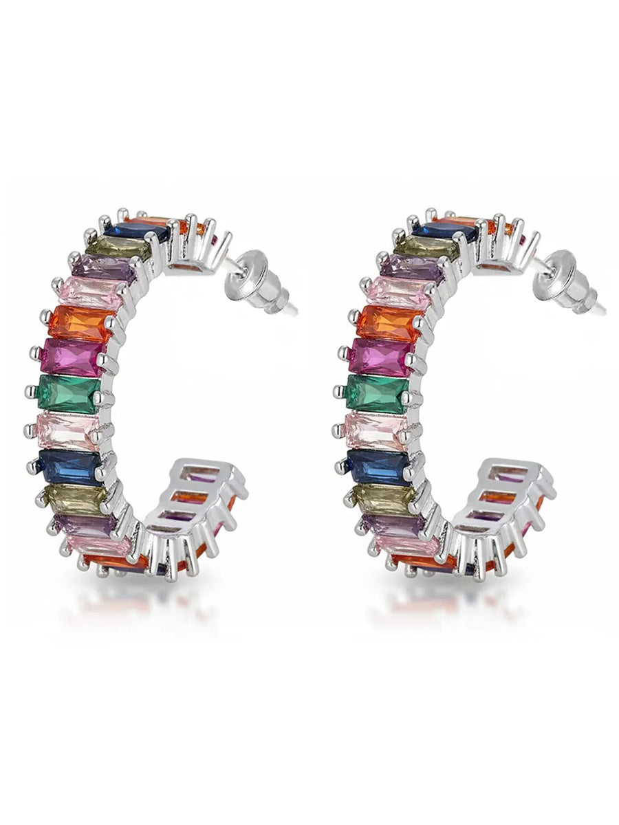 Peora Prism Ranibow Glow Hoop Earrings