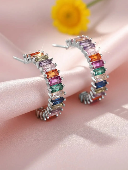 Peora Prism Ranibow Glow Hoop Earrings