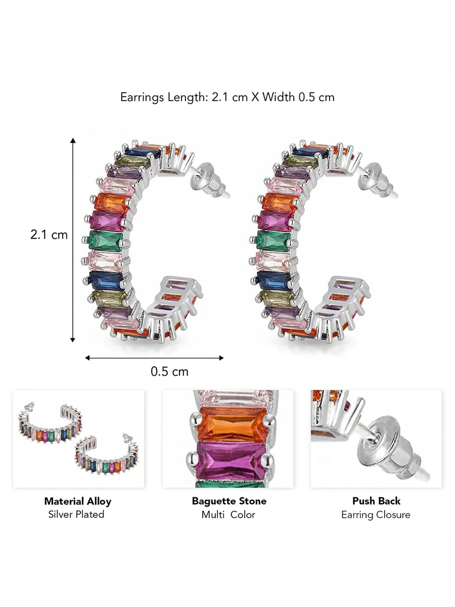 Peora Prism Ranibow Glow Hoop Earrings