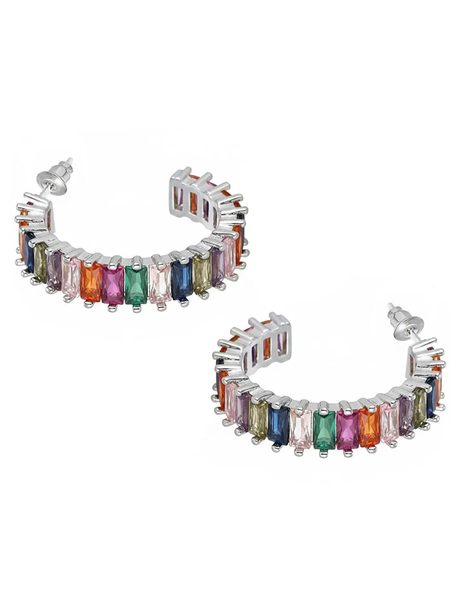 Peora Prism Ranibow Glow Hoop Earrings