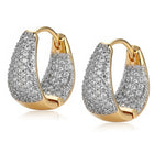 Peora Chunky Gold CZ Huggie Earrings