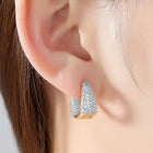 Peora Chunky Gold CZ Huggie Earrings