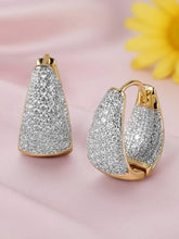 Peora Chunky Gold CZ Huggie Earrings