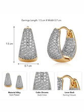 Peora Chunky Gold CZ Huggie Earrings