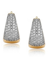 Peora Chunky Gold CZ Huggie Earrings