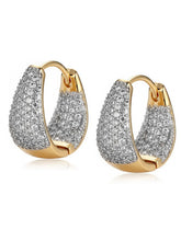 Peora Chunky Gold CZ Huggie Earrings