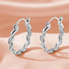 Peora Linked CZ Silver Hoop Earrings