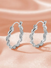 Peora Linked CZ Silver Hoop Earrings