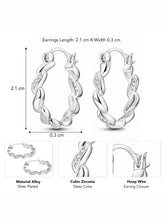 Peora Linked CZ Silver Hoop Earrings