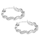 Peora Linked CZ Silver Hoop Earrings