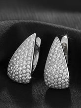 Peora Silver CZ Studded Teardrop Earrings