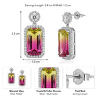 Peora Silver Luxury Pink Yellow Stone Earrings