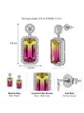 Peora Silver Luxury Pink Yellow Stone Earrings