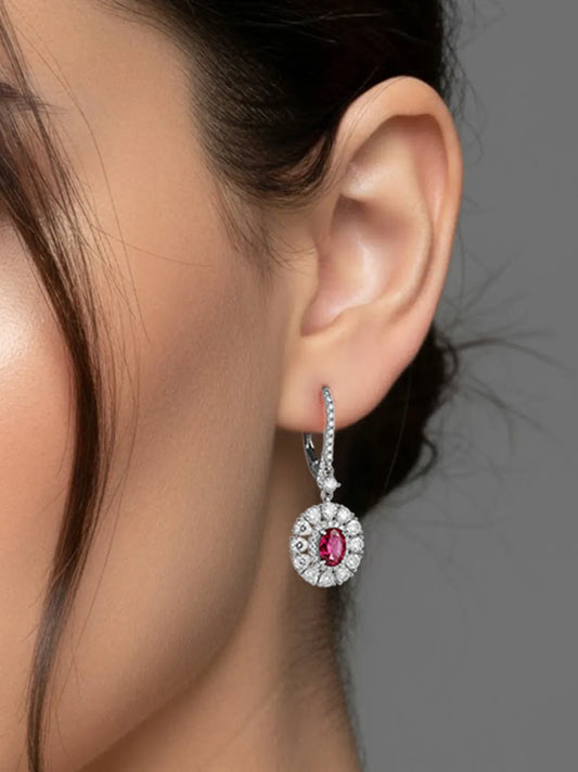 Peora Celeste Ruby Aura Dangle Earrings