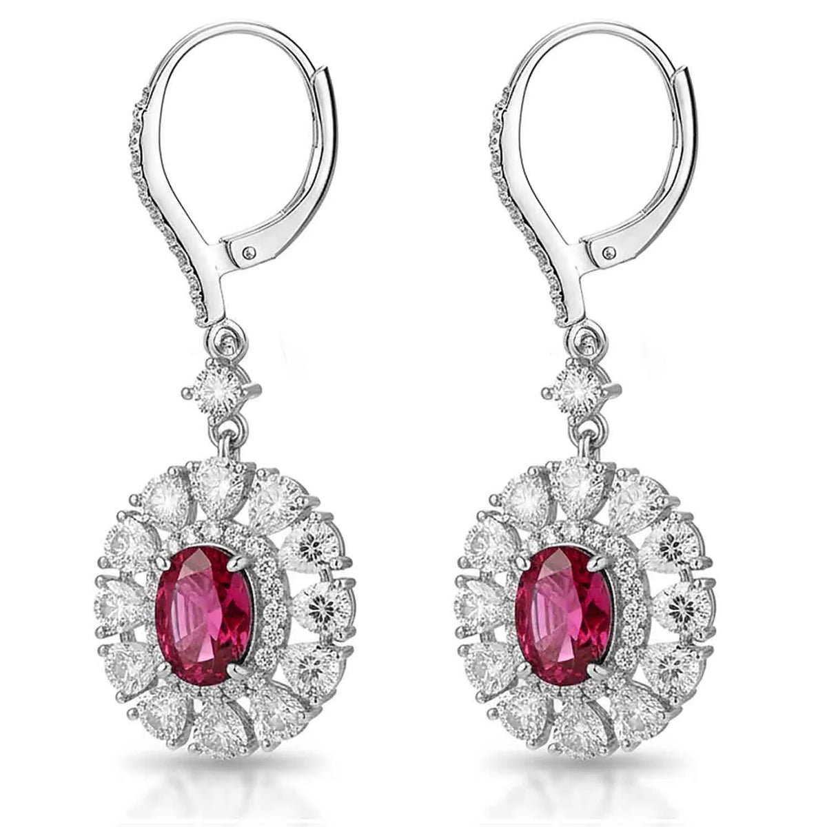 Peora Celeste Ruby Aura Dangle Earrings