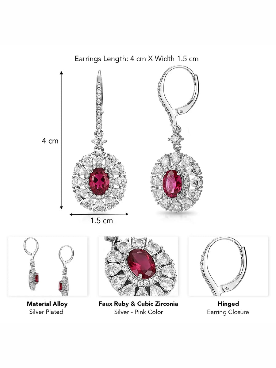 Peora Celeste Ruby Aura Dangle Earrings