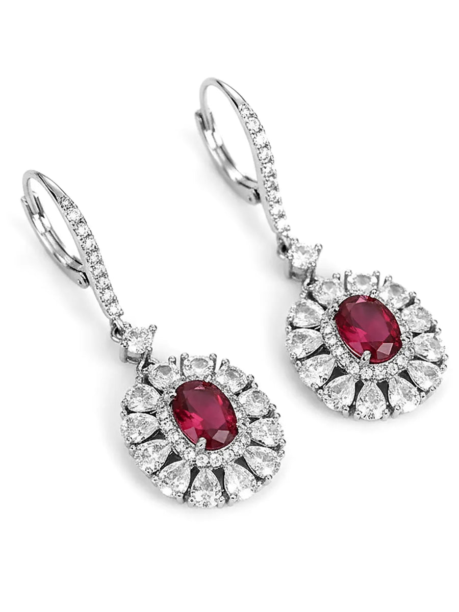 Peora Celeste Ruby Aura Dangle Earrings