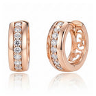 Peora Rose Gold Sparkle Line CZ Huggie Earrings