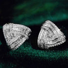Peora Silver Statement Cluster Stud Earrings