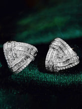 Peora Silver Statement Cluster Stud Earrings