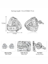 Peora Silver Statement Cluster Stud Earrings