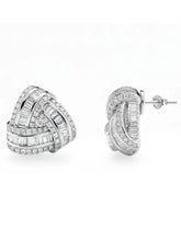 Peora Silver Statement Cluster Stud Earrings