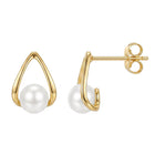 Peora Floating Pearl Earrings - Gold