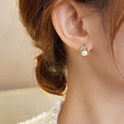 Peora Floating Pearl Earrings - Gold