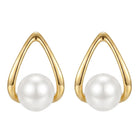 Peora Floating Pearl Earrings - Gold