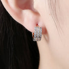 Peora Triple Row Crystal Hoop Earrings - Gold