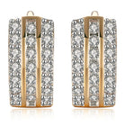 Peora Triple Row Crystal Hoop Earrings - Gold
