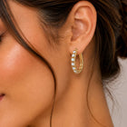 Peora CZ Cascade Hoop Earrings - Gold