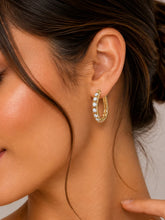 Peora CZ Cascade Hoop Earrings - Gold