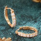 Peora CZ Cascade Hoop Earrings - Gold