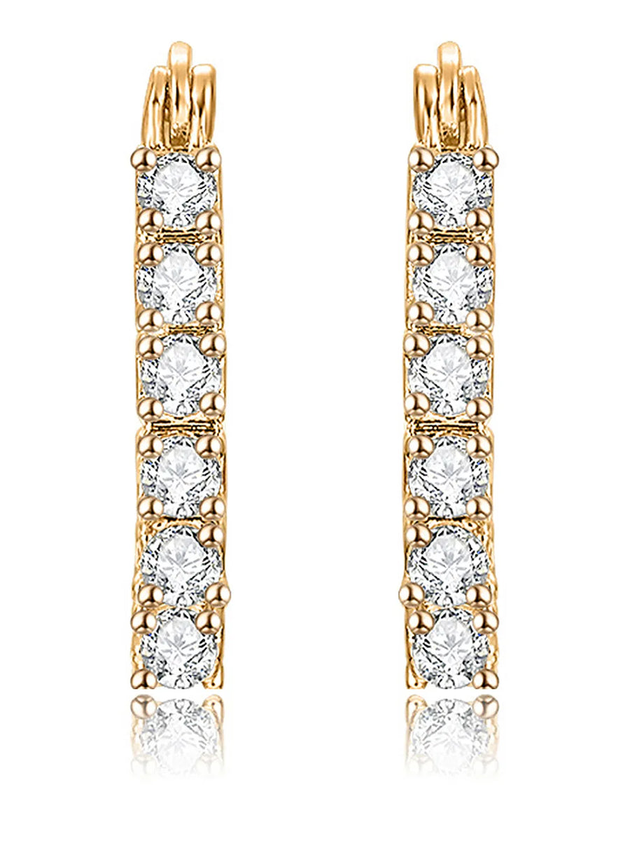 Peora CZ Cascade Hoop Earrings - Gold