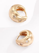 Peora Starburst CZ Huggie Earrings - Gold