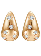 Peora Starburst CZ Huggie Earrings - Gold