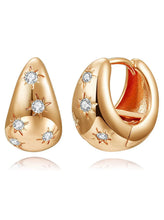 Peora Starburst CZ Huggie Earrings - Gold