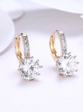 Peora Solitaire Drop Hoop Earrings - Gold