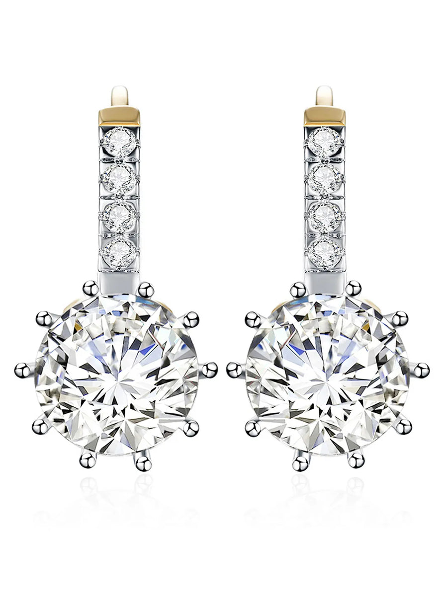 Peora Solitaire Drop Hoop Earrings - Gold