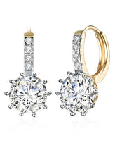 Peora Solitaire Drop Hoop Earrings - Gold