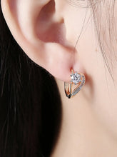 Peora Solitaire CZ Twist Hoop Earrings - Gold
