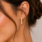 Peora Cz U Hoop Earrings - Gold