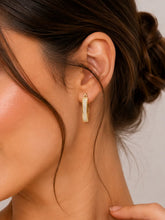 Peora Cz U Hoop Earrings - Gold