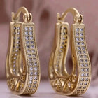 Peora Cz U Hoop Earrings - Gold